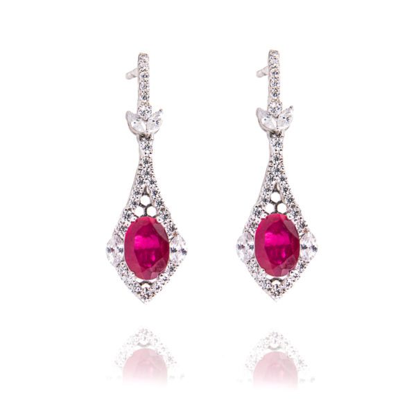 18ct Ruby Diamond Earrings