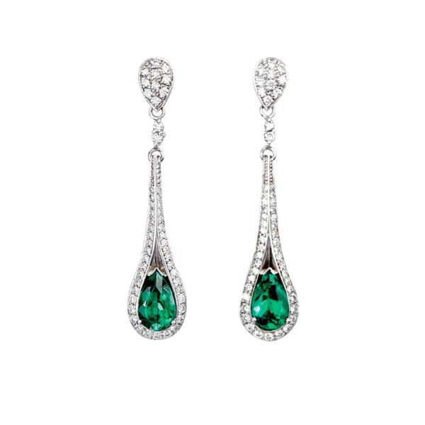 18ct Emerald Diamond Earrings