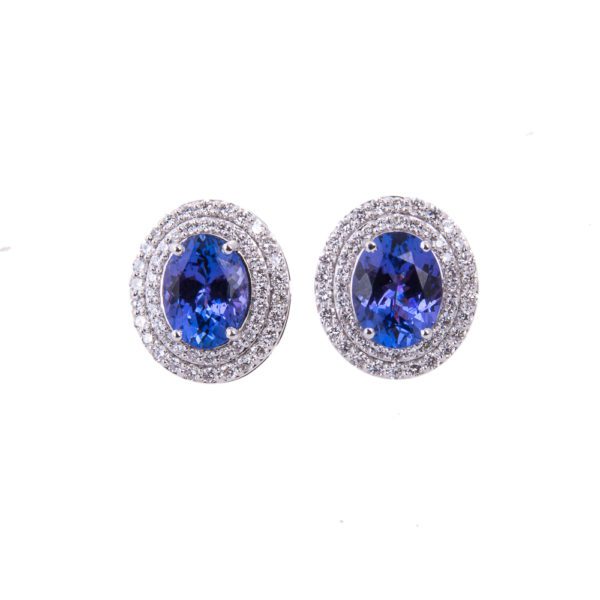 18ct Tanzanite Diamond Earrings