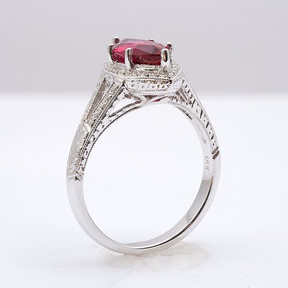 rubellite-marquise ring