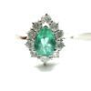 Platinum Pear Shaped Emerald Diamond Ring