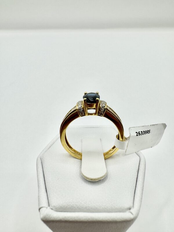 18ct Yellow Gold Sapphire Diamond Ring - Image 3
