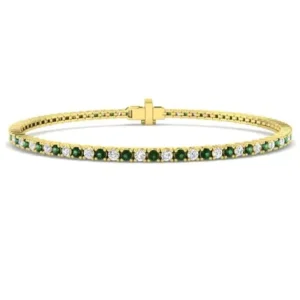 18ct Yellow Gold Diamond and Tsavorite Bracelet